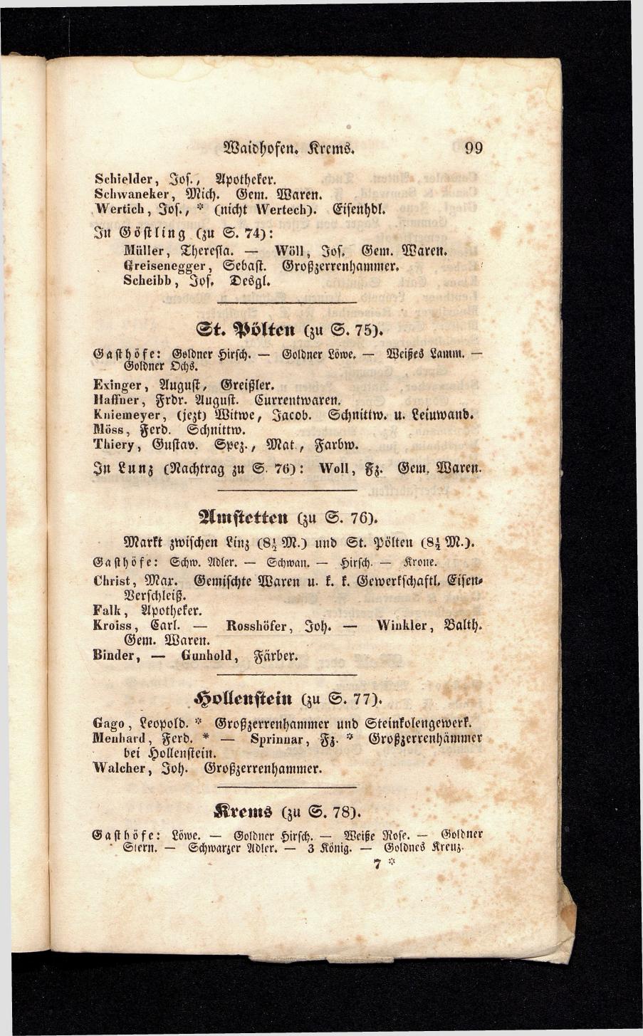 Grosses Adressbuch der Kaufleute. No. 13. Oesterreich ober u. unter der Enns 1844 - Seite 103