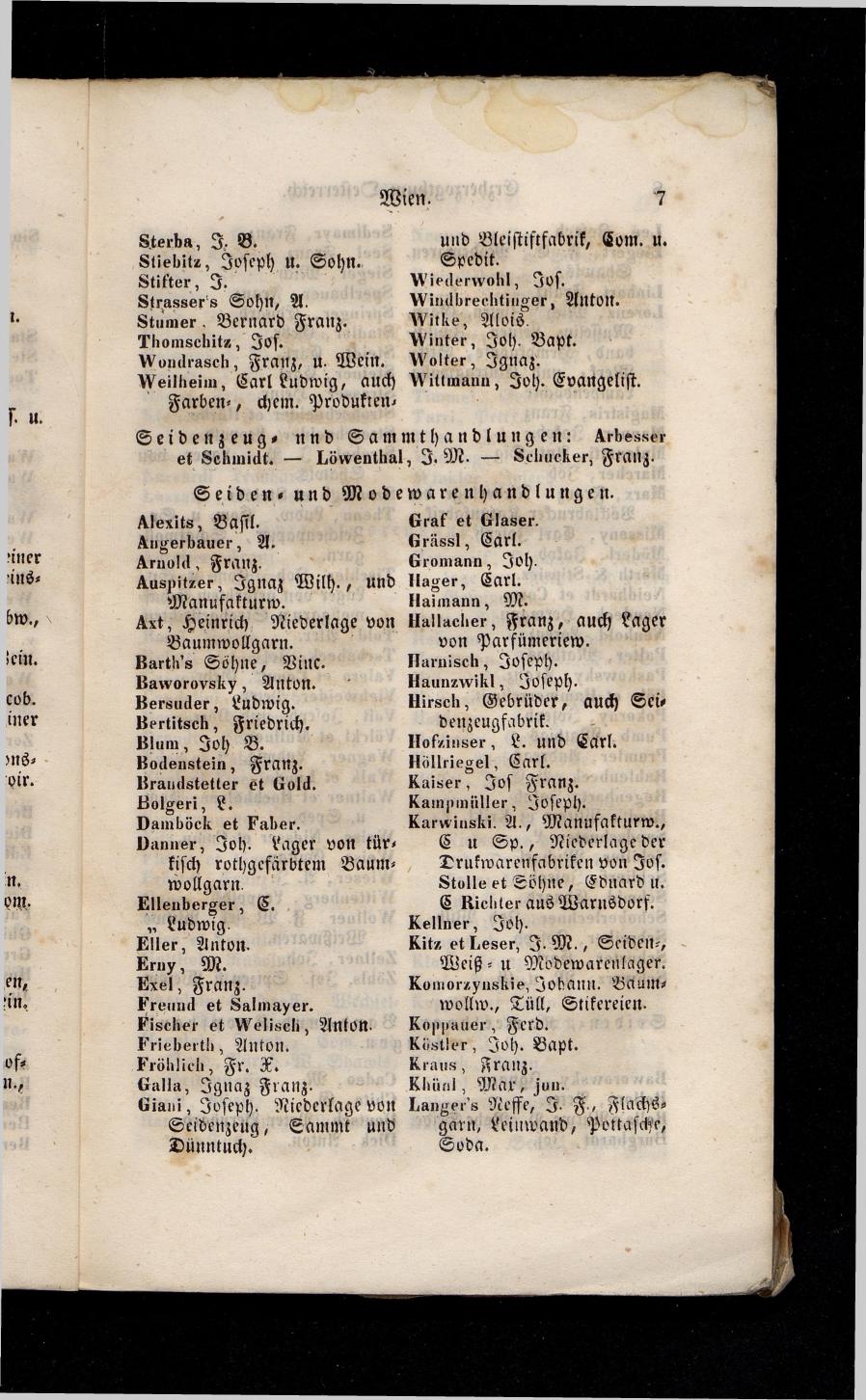 Grosses Adressbuch der Kaufleute. No. 13. Oesterreich ober u. unter der Enns 1844 - Seite 11