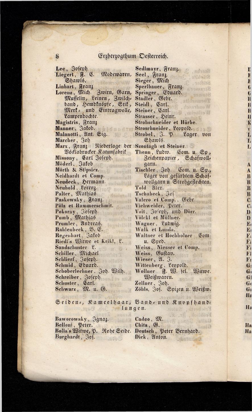 Grosses Adressbuch der Kaufleute. No. 13. Oesterreich ober u. unter der Enns 1844 - Seite 12
