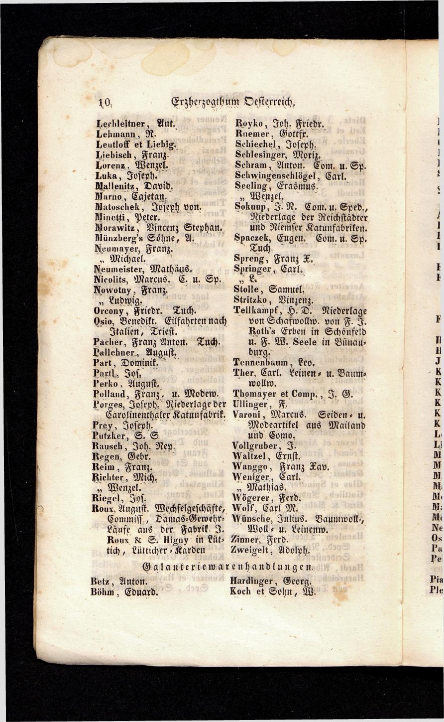 Grosses Adressbuch der Kaufleute. No. 13. Oesterreich ober u. unter der Enns 1844 - Seite 14