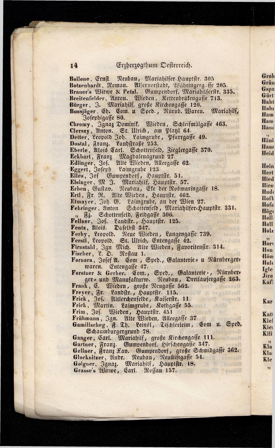 Grosses Adressbuch der Kaufleute. No. 13. Oesterreich ober u. unter der Enns 1844 - Seite 18