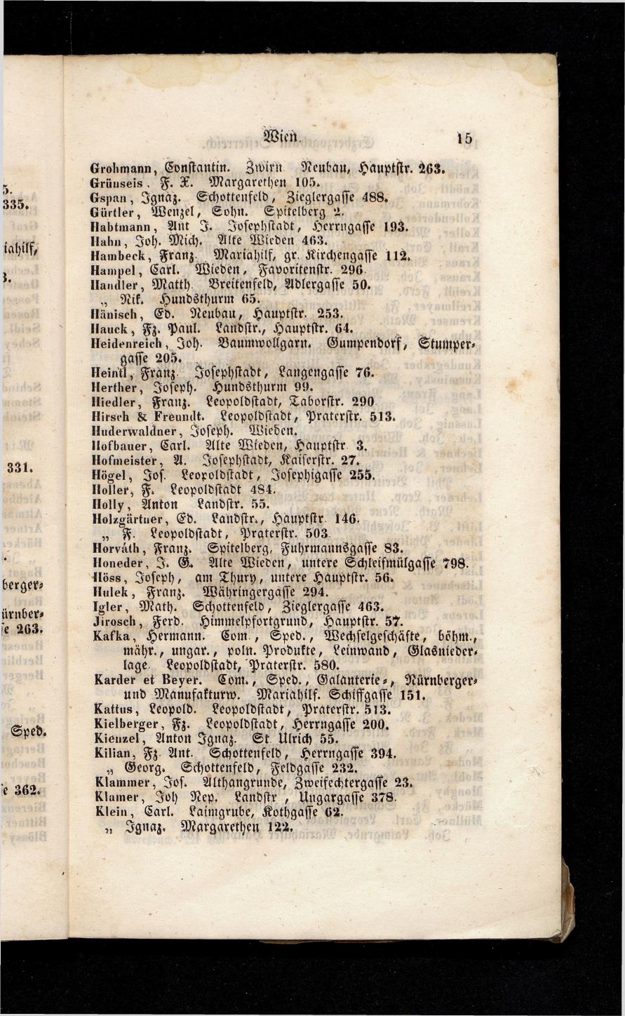 Grosses Adressbuch der Kaufleute. No. 13. Oesterreich ober u. unter der Enns 1844 - Seite 19