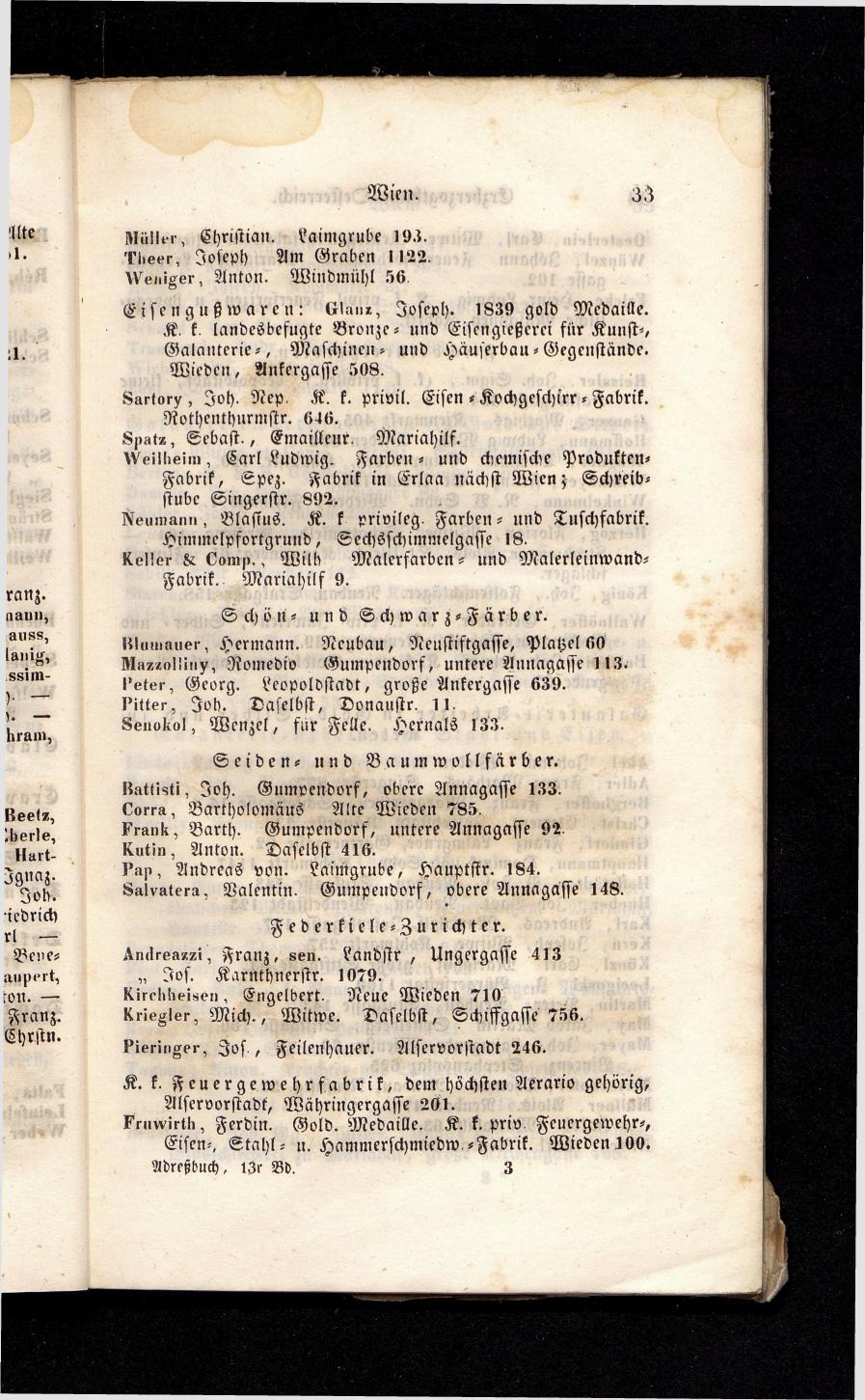 Grosses Adressbuch der Kaufleute. No. 13. Oesterreich ober u. unter der Enns 1844 - Seite 37