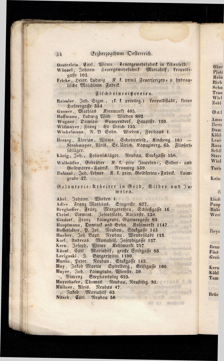 Grosses Adressbuch der Kaufleute. No. 13. Oesterreich ober u. unter der Enns 1844 - Seite 38