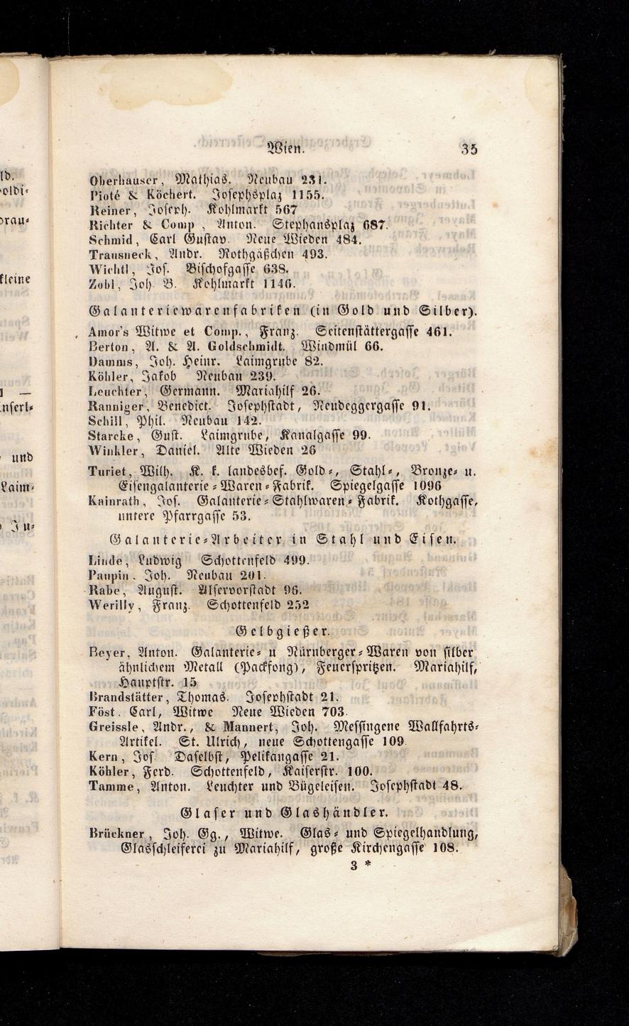 Grosses Adressbuch der Kaufleute. No. 13. Oesterreich ober u. unter der Enns 1844 - Seite 39