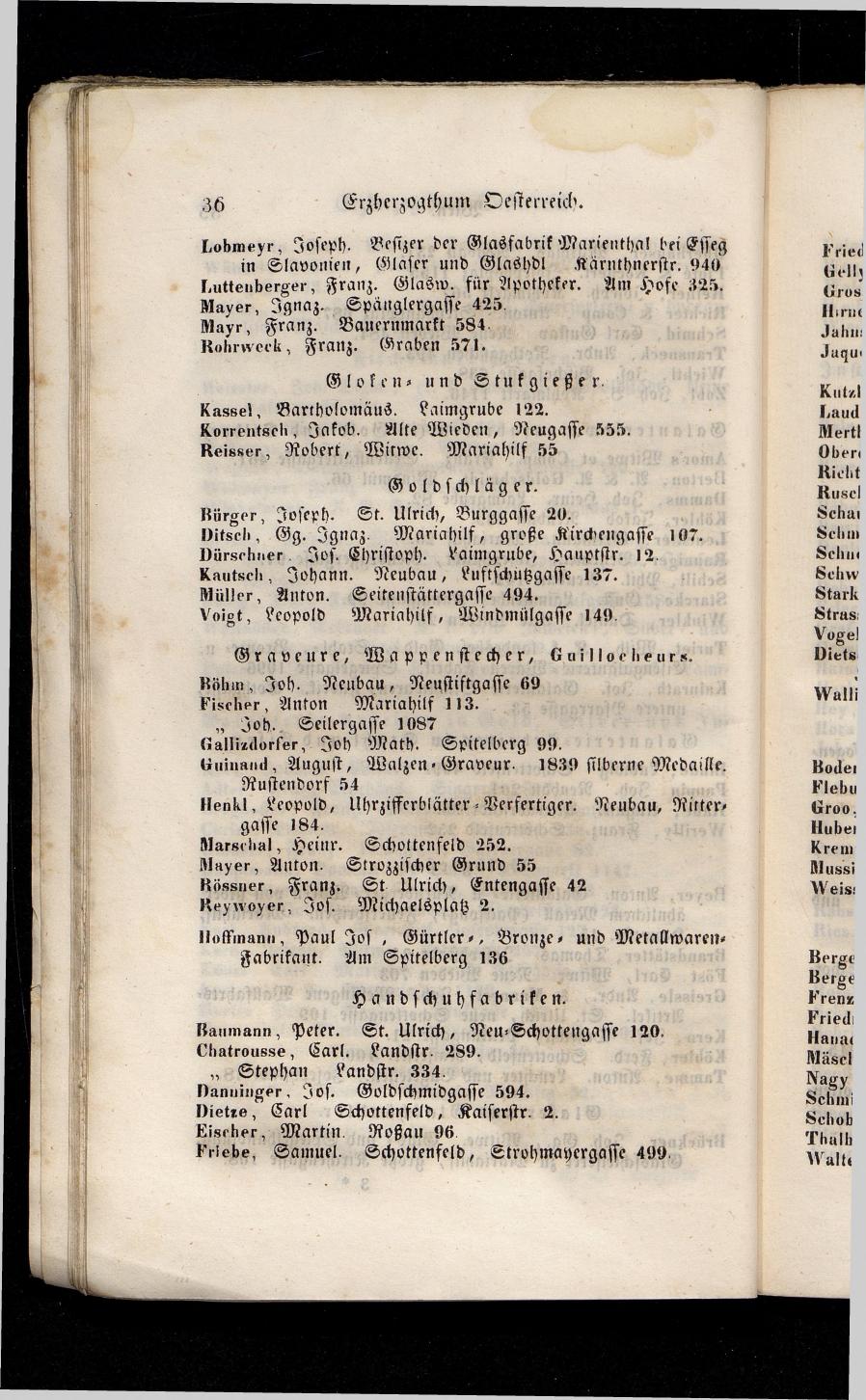 Grosses Adressbuch der Kaufleute. No. 13. Oesterreich ober u. unter der Enns 1844 - Seite 40