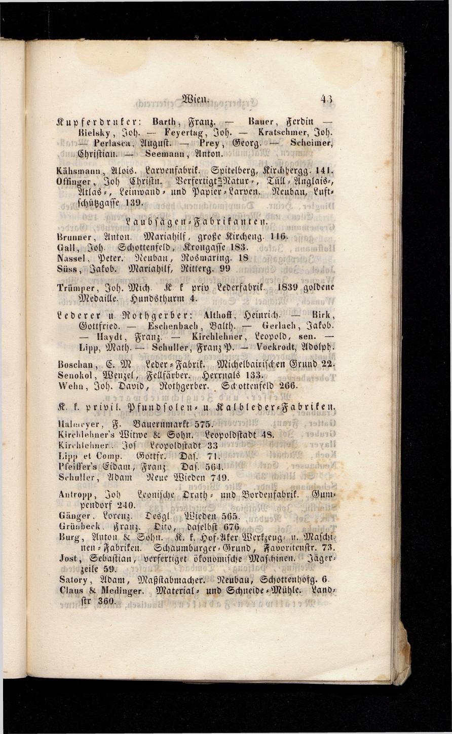 Grosses Adressbuch der Kaufleute. No. 13. Oesterreich ober u. unter der Enns 1844 - Seite 47