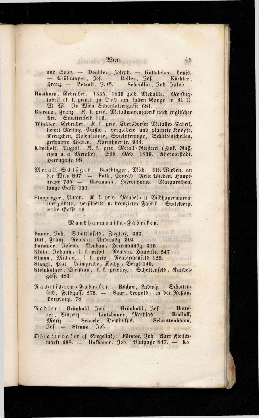 Grosses Adressbuch der Kaufleute. No. 13. Oesterreich ober u. unter der Enns 1844 - Seite 49