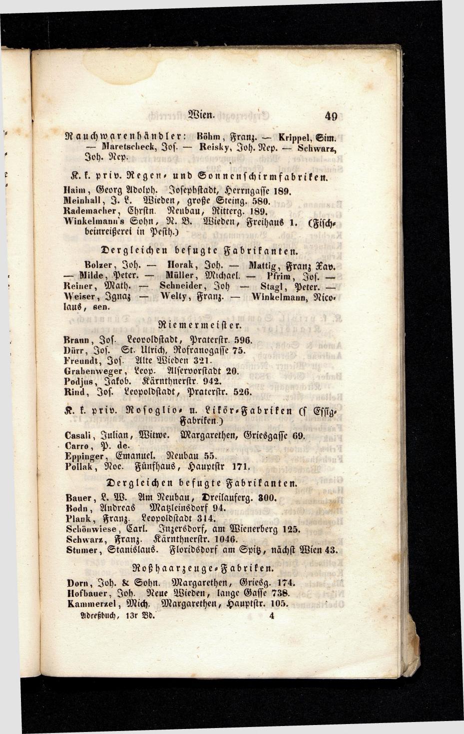 Grosses Adressbuch der Kaufleute. No. 13. Oesterreich ober u. unter der Enns 1844 - Seite 53