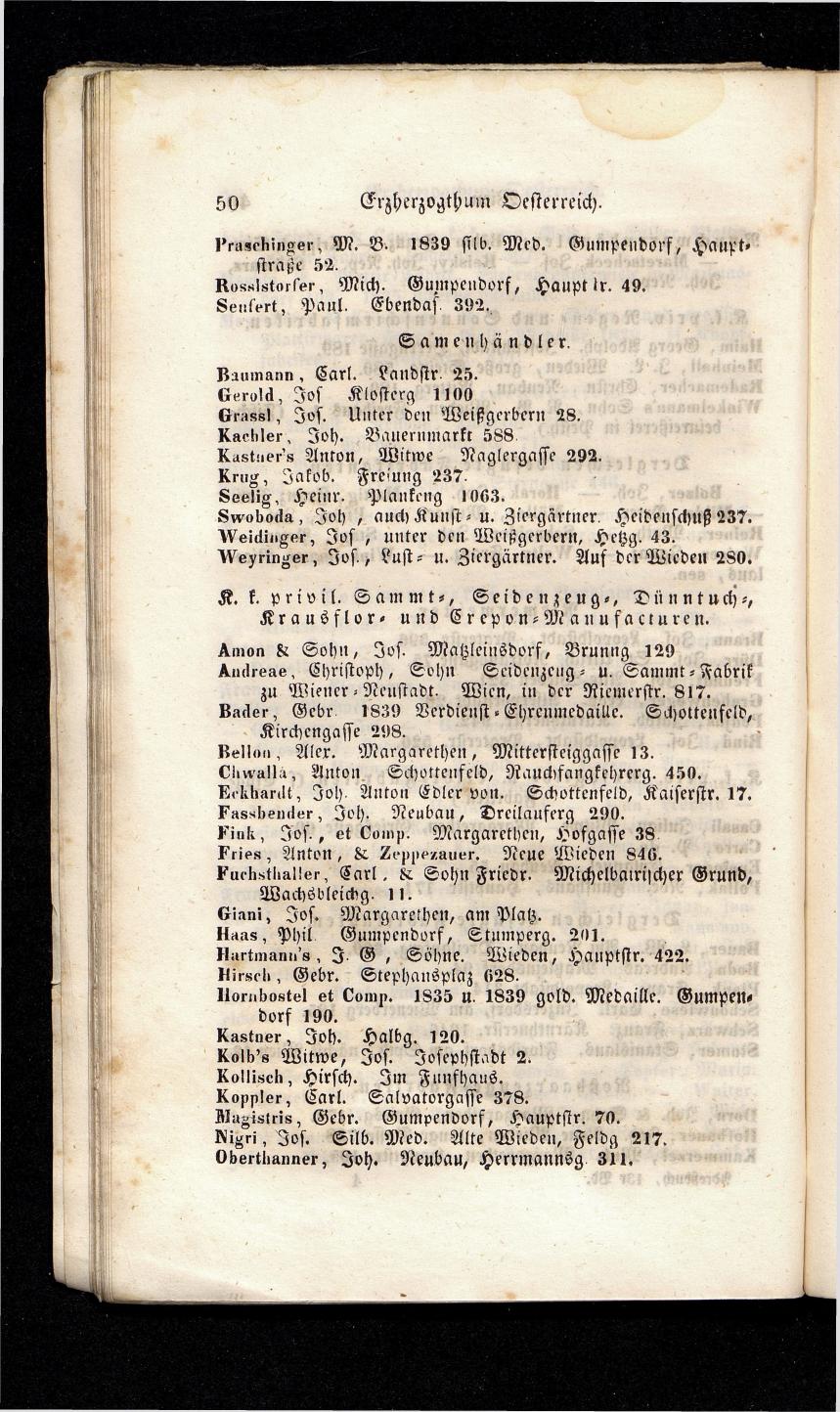 Grosses Adressbuch der Kaufleute. No. 13. Oesterreich ober u. unter der Enns 1844 - Seite 54