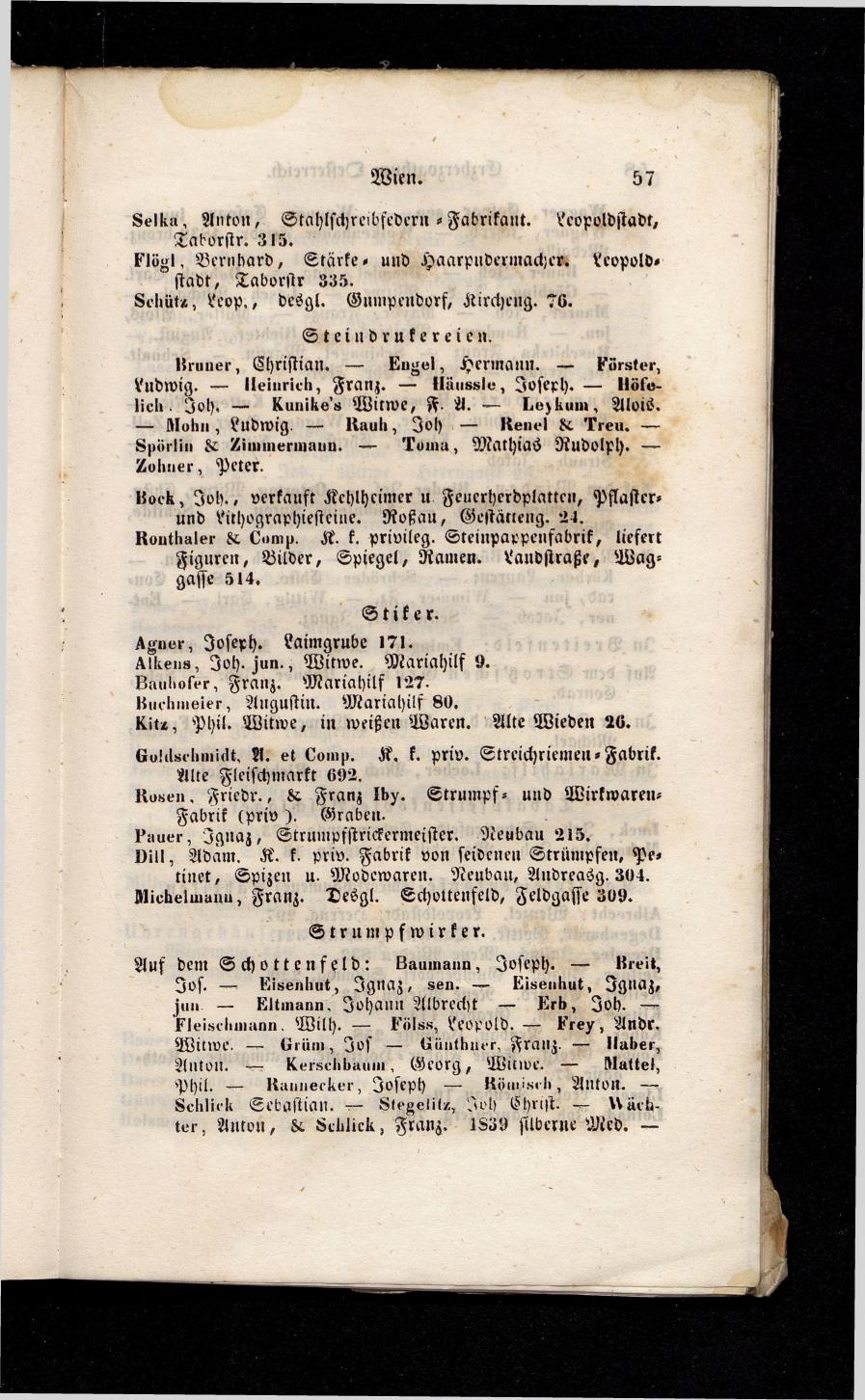 Grosses Adressbuch der Kaufleute. No. 13. Oesterreich ober u. unter der Enns 1844 - Seite 61