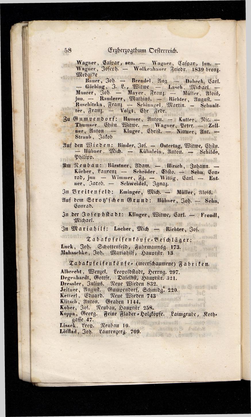 Grosses Adressbuch der Kaufleute. No. 13. Oesterreich ober u. unter der Enns 1844 - Seite 62