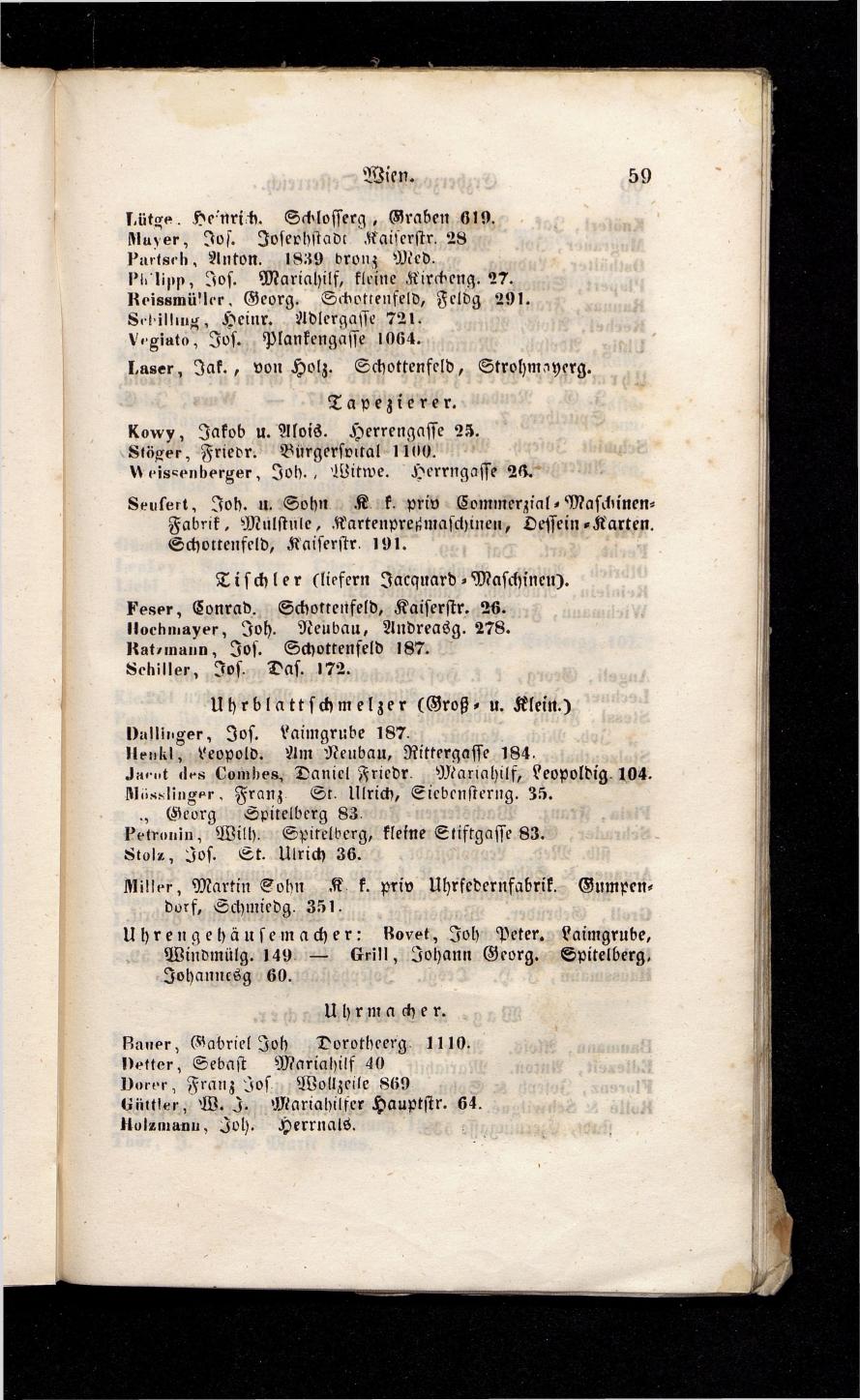 Grosses Adressbuch der Kaufleute. No. 13. Oesterreich ober u. unter der Enns 1844 - Seite 63