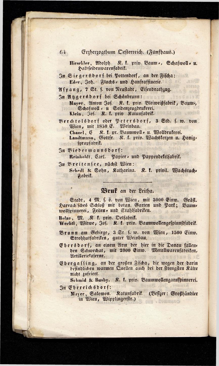 Grosses Adressbuch der Kaufleute. No. 13. Oesterreich ober u. unter der Enns 1844 - Seite 68