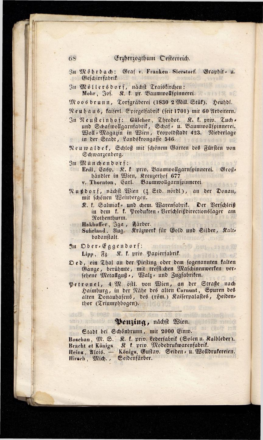 Grosses Adressbuch der Kaufleute. No. 13. Oesterreich ober u. unter der Enns 1844 - Seite 72