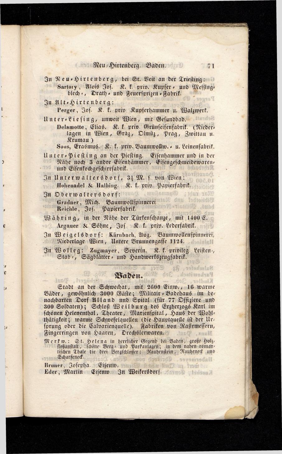 Grosses Adressbuch der Kaufleute. No. 13. Oesterreich ober u. unter der Enns 1844 - Seite 75