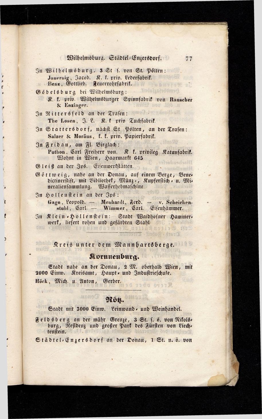 Grosses Adressbuch der Kaufleute. No. 13. Oesterreich ober u. unter der Enns 1844 - Seite 81
