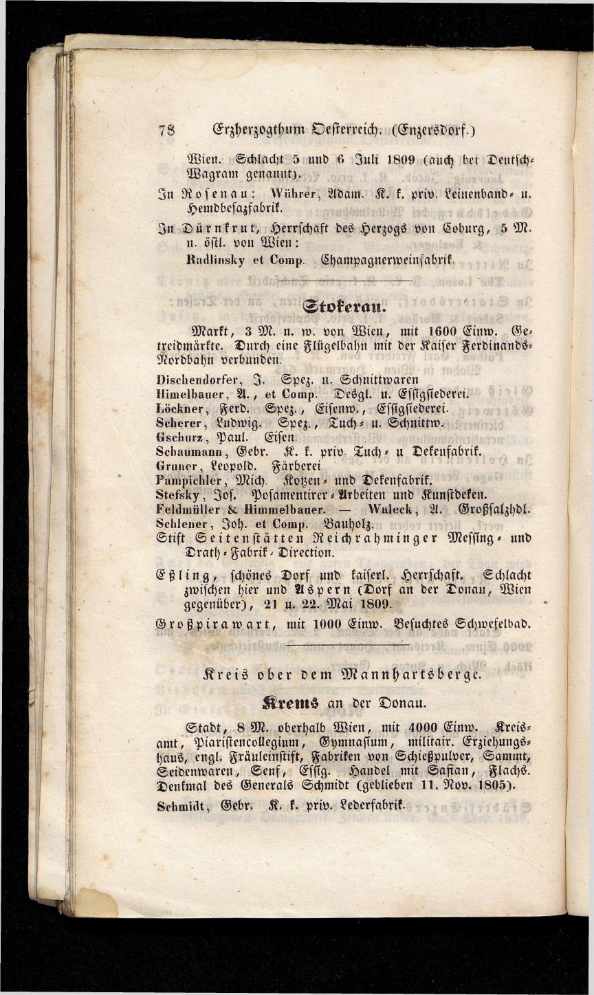 Grosses Adressbuch der Kaufleute. No. 13. Oesterreich ober u. unter der Enns 1844 - Seite 82