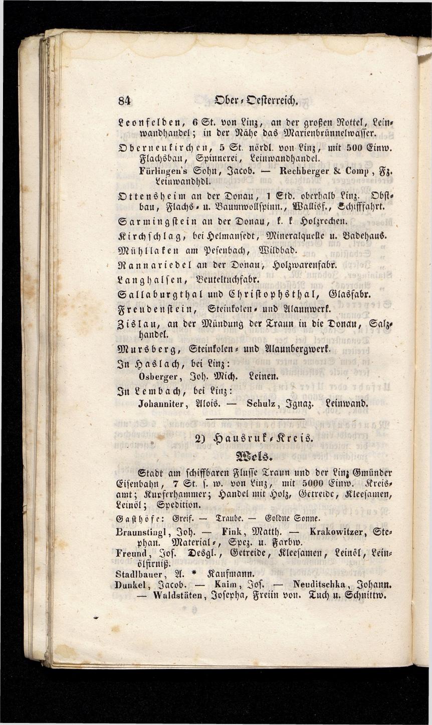 Grosses Adressbuch der Kaufleute. No. 13. Oesterreich ober u. unter der Enns 1844 - Seite 88