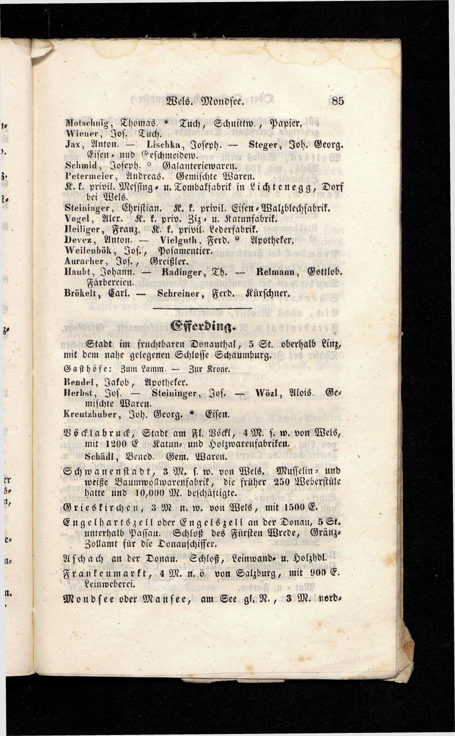 Grosses Adressbuch der Kaufleute. No. 13. Oesterreich ober u. unter der Enns 1844 - Seite 89