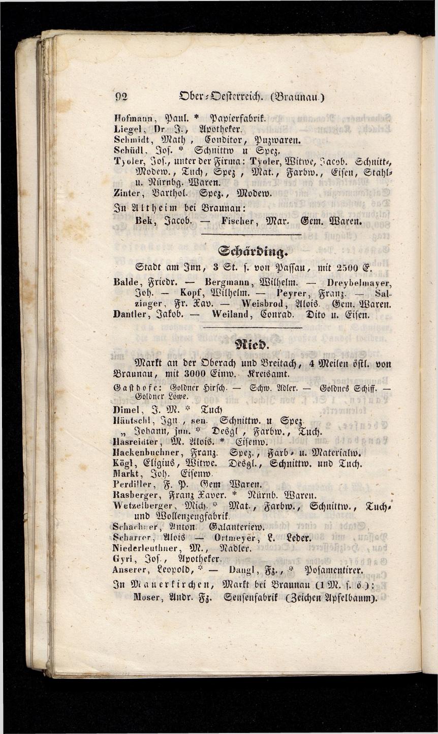 Grosses Adressbuch der Kaufleute. No. 13. Oesterreich ober u. unter der Enns 1844 - Seite 96