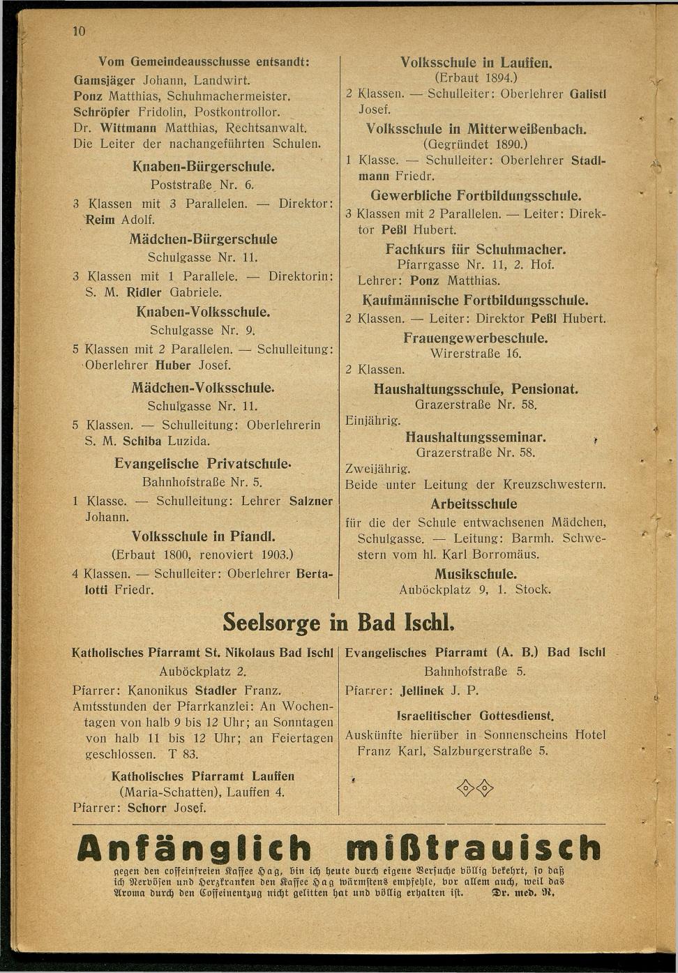 Handels- und Gewerbe-Adressbuch nebst Häuser-Verzeichnis der Kurortsgemeinde Bad Ischl 1925 - Seite 14