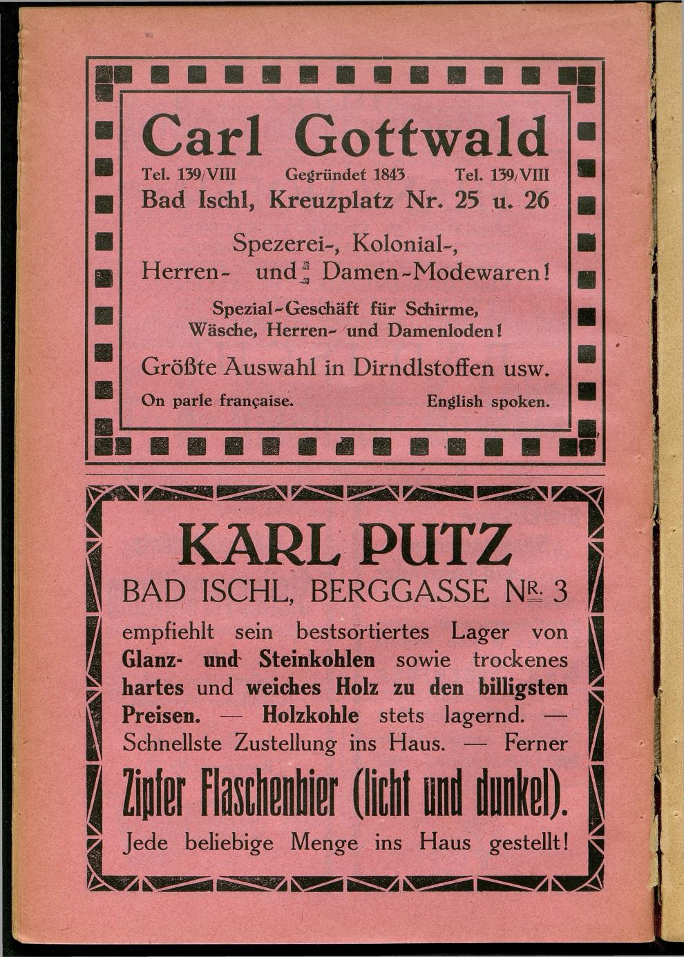 Handels- und Gewerbe-Adressbuch nebst Häuser-Verzeichnis der Kurortsgemeinde Bad Ischl 1925 - Seite 28