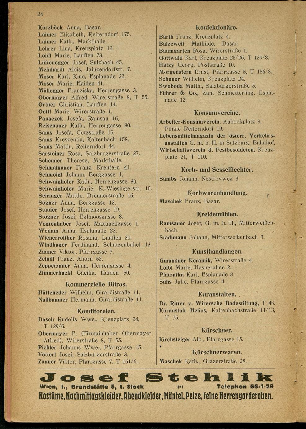 Handels- und Gewerbe-Adressbuch nebst Häuser-Verzeichnis der Kurortsgemeinde Bad Ischl 1925 - Seite 36