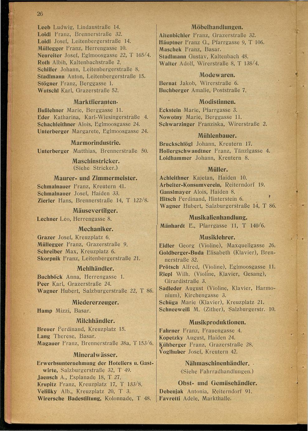 Handels- und Gewerbe-Adressbuch nebst Häuser-Verzeichnis der Kurortsgemeinde Bad Ischl 1925 - Seite 38