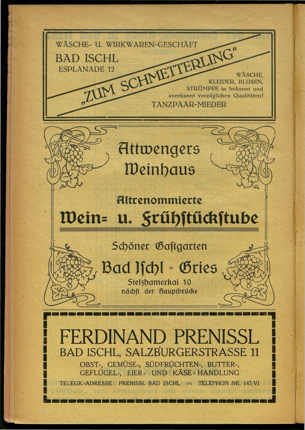 Handels- und Gewerbe-Adressbuch nebst Häuser-Verzeichnis der Kurortsgemeinde Bad Ischl 1925 - Seite 46