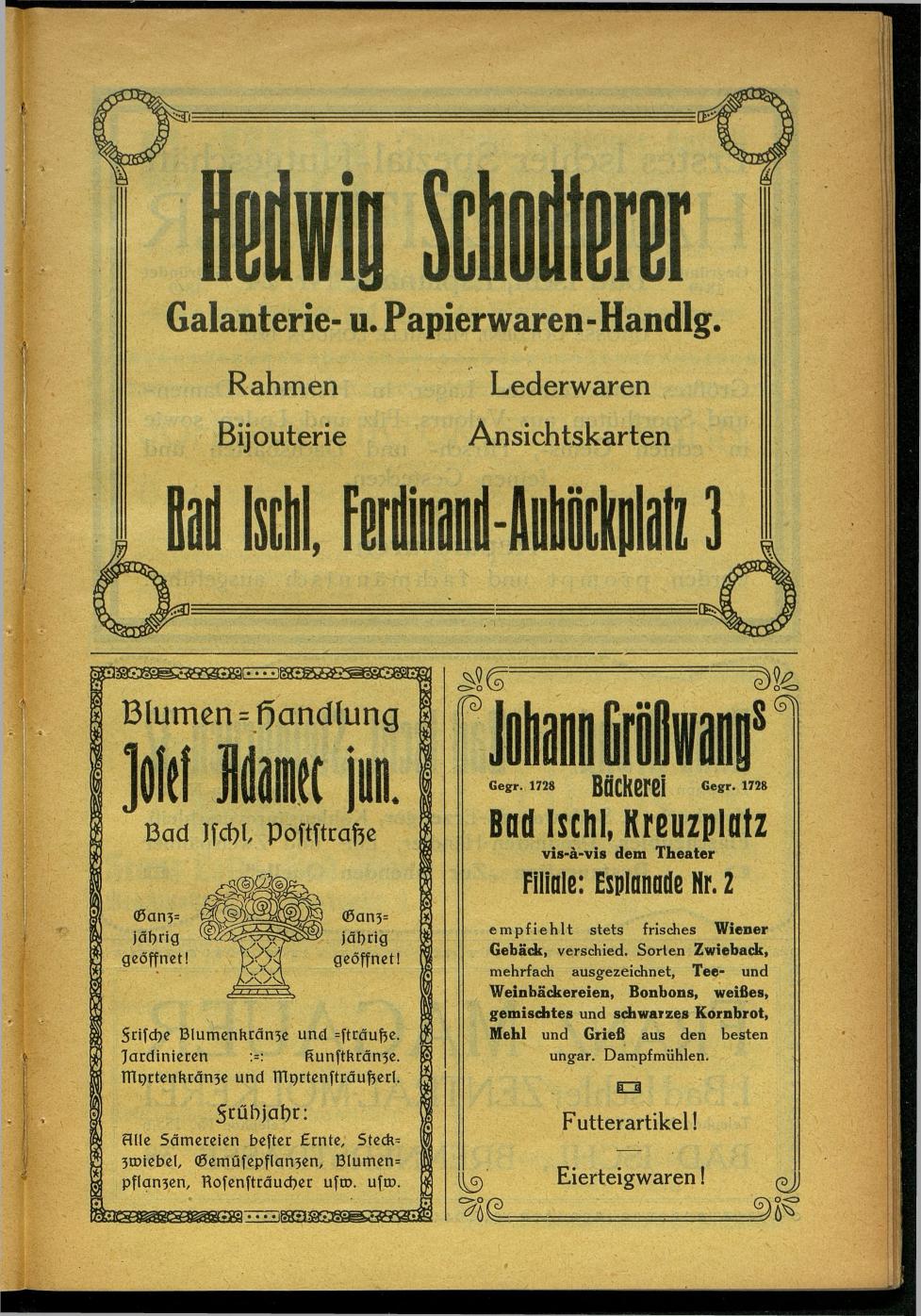 Handels- und Gewerbe-Adressbuch nebst Häuser-Verzeichnis der Kurortsgemeinde Bad Ischl 1925 - Seite 49