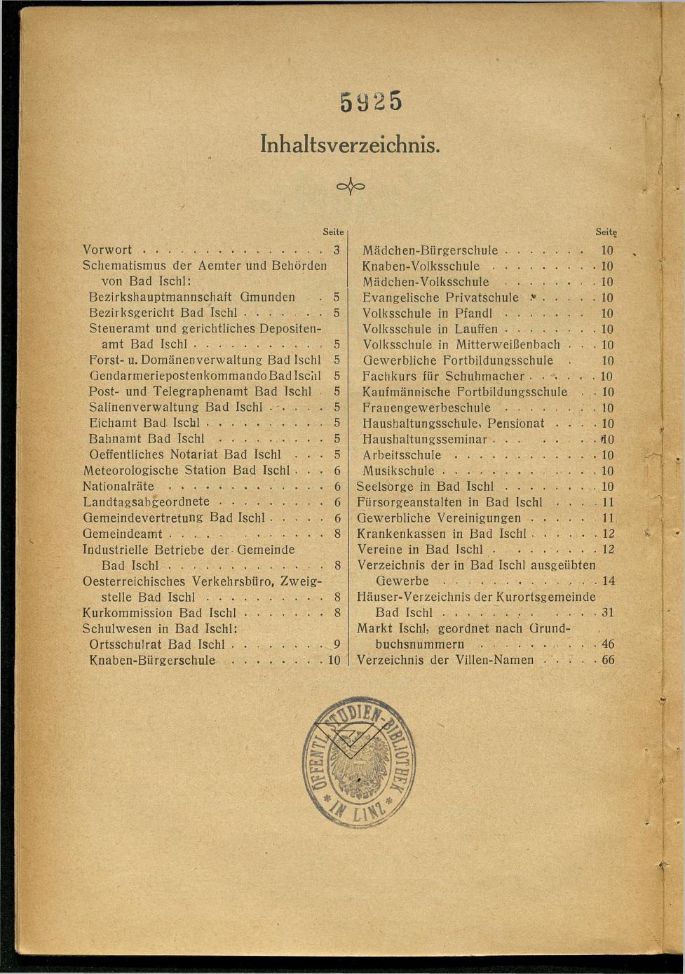 Handels- und Gewerbe-Adressbuch nebst Häuser-Verzeichnis der Kurortsgemeinde Bad Ischl 1925 - Seite 6