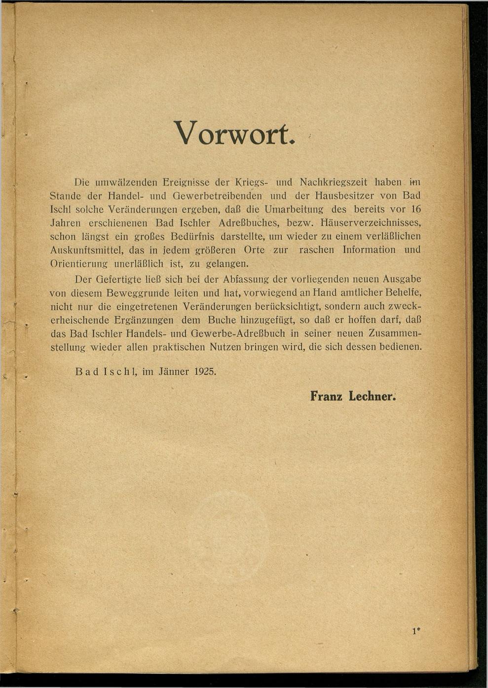 Handels- und Gewerbe-Adressbuch nebst Häuser-Verzeichnis der Kurortsgemeinde Bad Ischl 1925 - Seite 7
