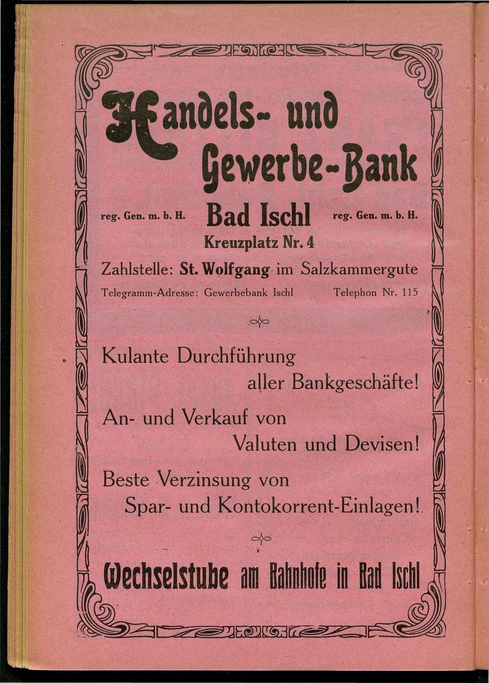 Handels- und Gewerbe-Adressbuch nebst Häuser-Verzeichnis der Kurortsgemeinde Bad Ischl 1925 - Seite 70