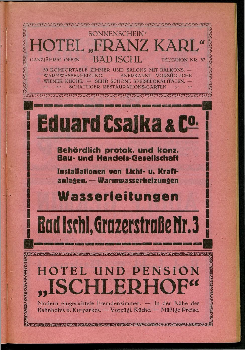 Handels- und Gewerbe-Adressbuch nebst Häuser-Verzeichnis der Kurortsgemeinde Bad Ischl 1925 - Seite 73