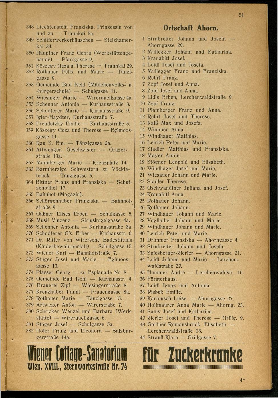 Handels- und Gewerbe-Adressbuch nebst Häuser-Verzeichnis der Kurortsgemeinde Bad Ischl 1925 - Seite 79