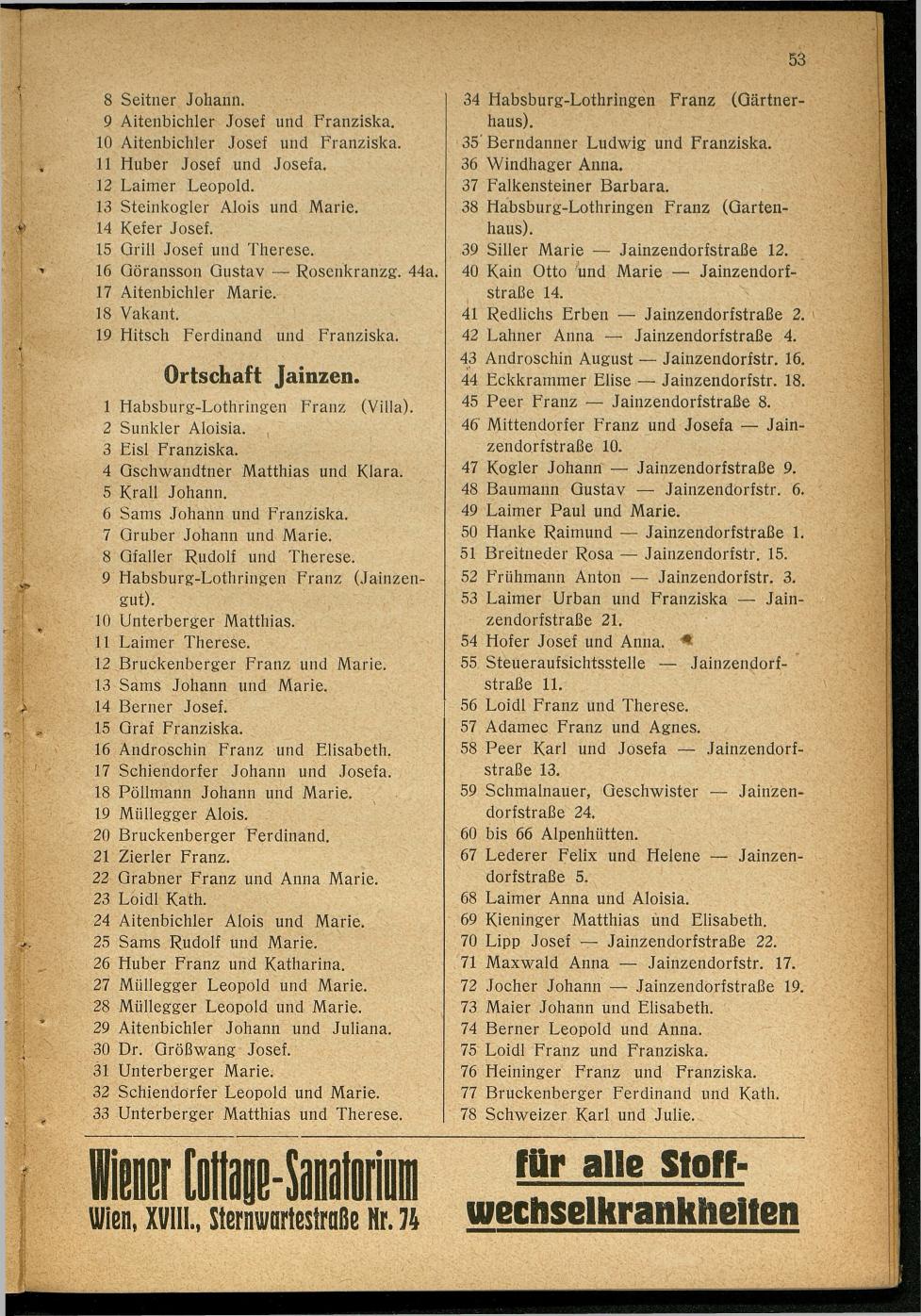 Handels- und Gewerbe-Adressbuch nebst Häuser-Verzeichnis der Kurortsgemeinde Bad Ischl 1925 - Seite 81