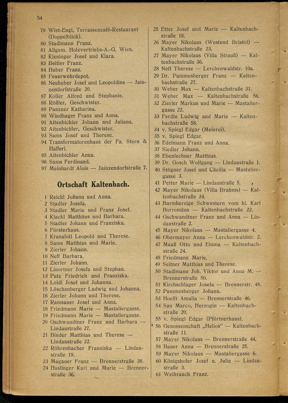 Handels- und Gewerbe-Adressbuch nebst Häuser-Verzeichnis der Kurortsgemeinde Bad Ischl 1925 - Seite 82