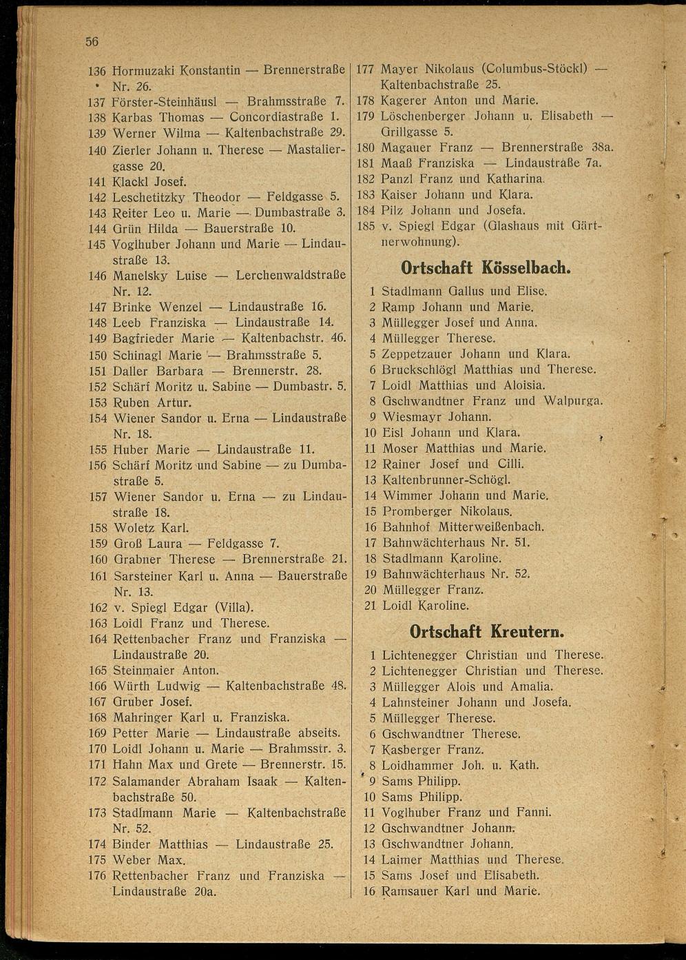 Handels- und Gewerbe-Adressbuch nebst Häuser-Verzeichnis der Kurortsgemeinde Bad Ischl 1925 - Seite 84