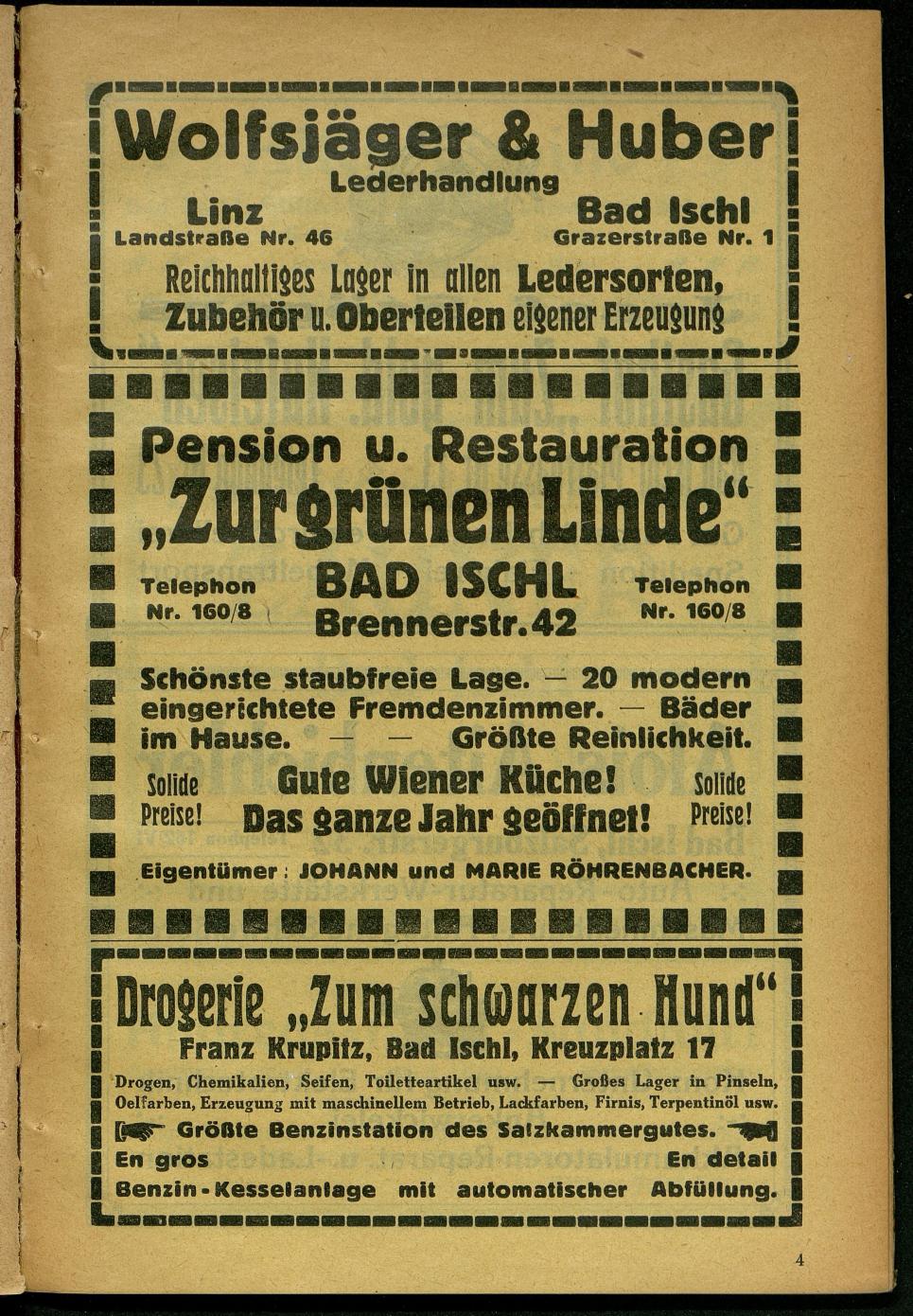 Handels- und Gewerbe-Adressbuch nebst Häuser-Verzeichnis der Kurortsgemeinde Bad Ischl 1925 - Seite 93