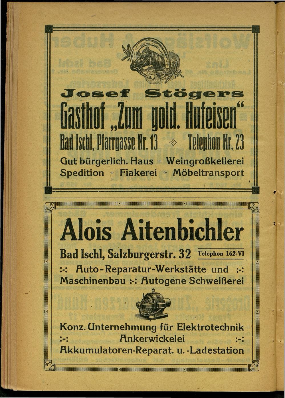 Handels- und Gewerbe-Adressbuch nebst Häuser-Verzeichnis der Kurortsgemeinde Bad Ischl 1925 - Seite 94