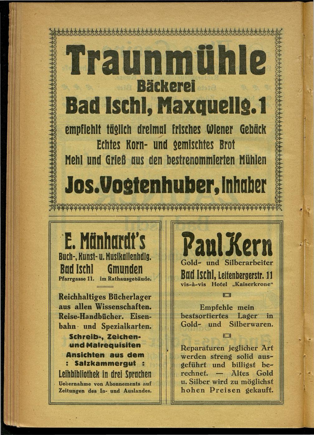 Handels- und Gewerbe-Adressbuch nebst Häuser-Verzeichnis der Kurortsgemeinde Bad Ischl 1925 - Seite 96