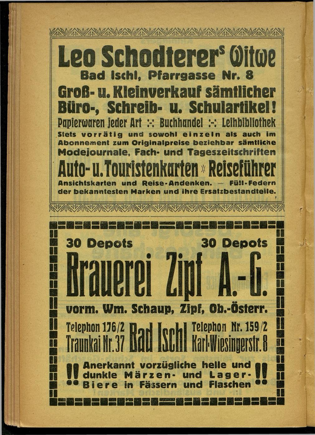 Handels- und Gewerbe-Adressbuch nebst Häuser-Verzeichnis der Kurortsgemeinde Bad Ischl 1925 - Seite 98