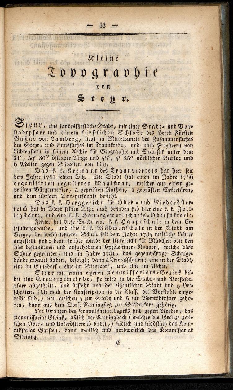 Verzeichniß der in der k. k. Kreisstadt Steyr 1834. - Seite 37