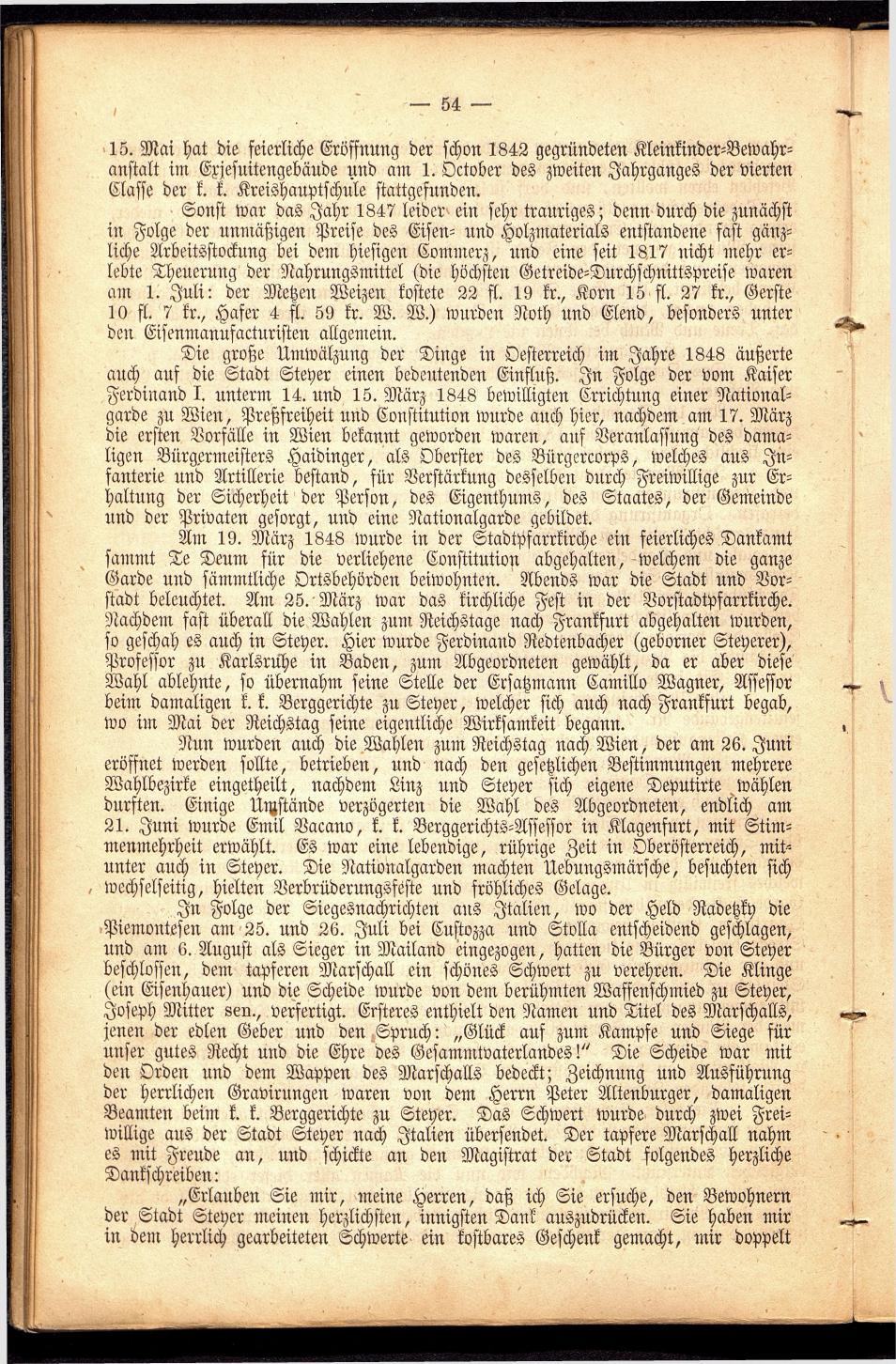 Stadt Steyer. Verzeichniss der Häuser und Besitzer 1866 - Seite 56
