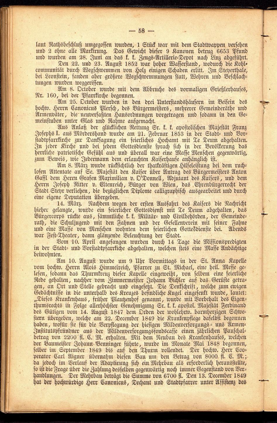 Stadt Steyer. Verzeichniss der Häuser und Besitzer 1866 - Seite 60
