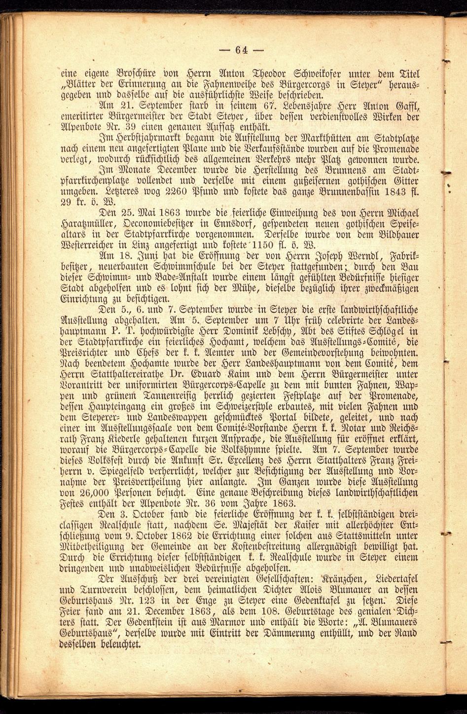 Stadt Steyer. Verzeichniss der Häuser und Besitzer 1866 - Seite 66