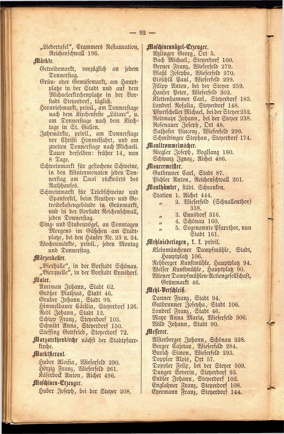 Stadt Steyer. Verzeichniss der Häuser und Besitzer 1866 - Seite 90