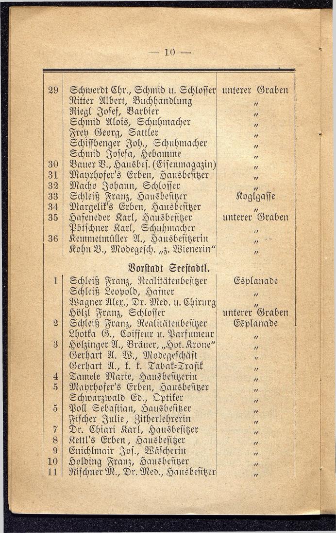 Häuser-Verzeichniß und Adressen-Buch von Gmunden 1885 - Seite 14
