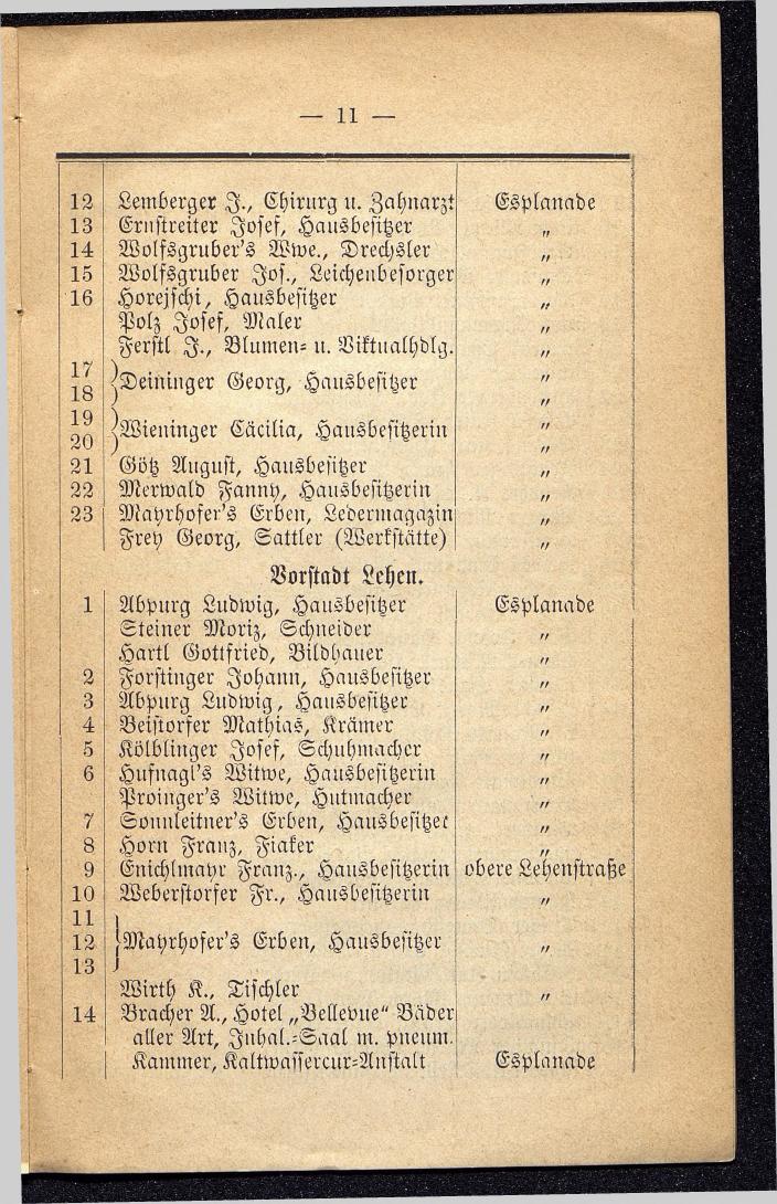 Häuser-Verzeichniß und Adressen-Buch von Gmunden 1885 - Seite 15